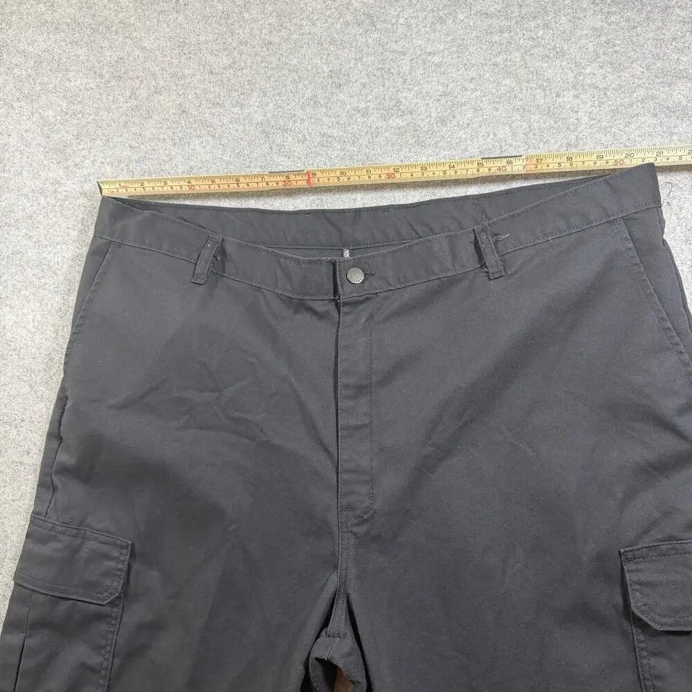 Dickies Cargo Pants Mens 44x32 Black Relaxed Fit Workwear Flap Pockets Utility